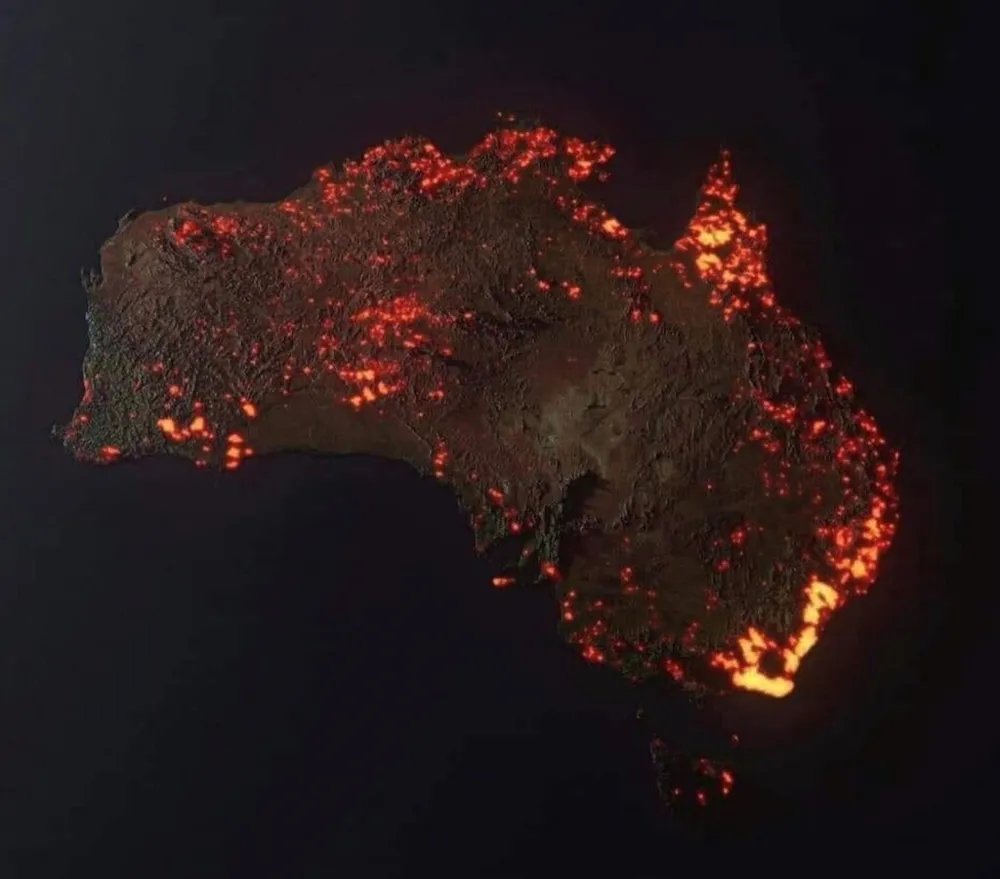 3D-визуализация пожаров в Австралии